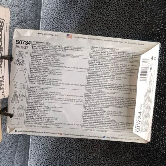 Simplicity S0734 Disney Frozen Doll Clothes Sewing Pattern Uncut OOP Anna Elsa - Picture 5 of 5